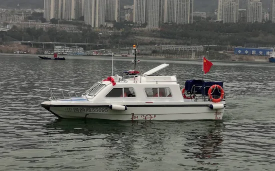 Barco FRP de 21 pés 6,38 m com popa ou popa barco oficial barco patrulha